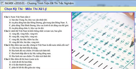 tron de thi trac nghiem bang mcmix